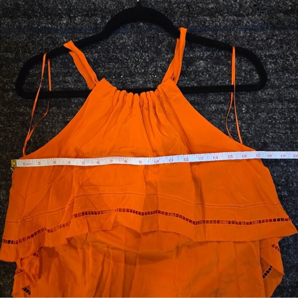 Trina Turk orange halter ruffle dress Sz 0 - Picture 3 of 5